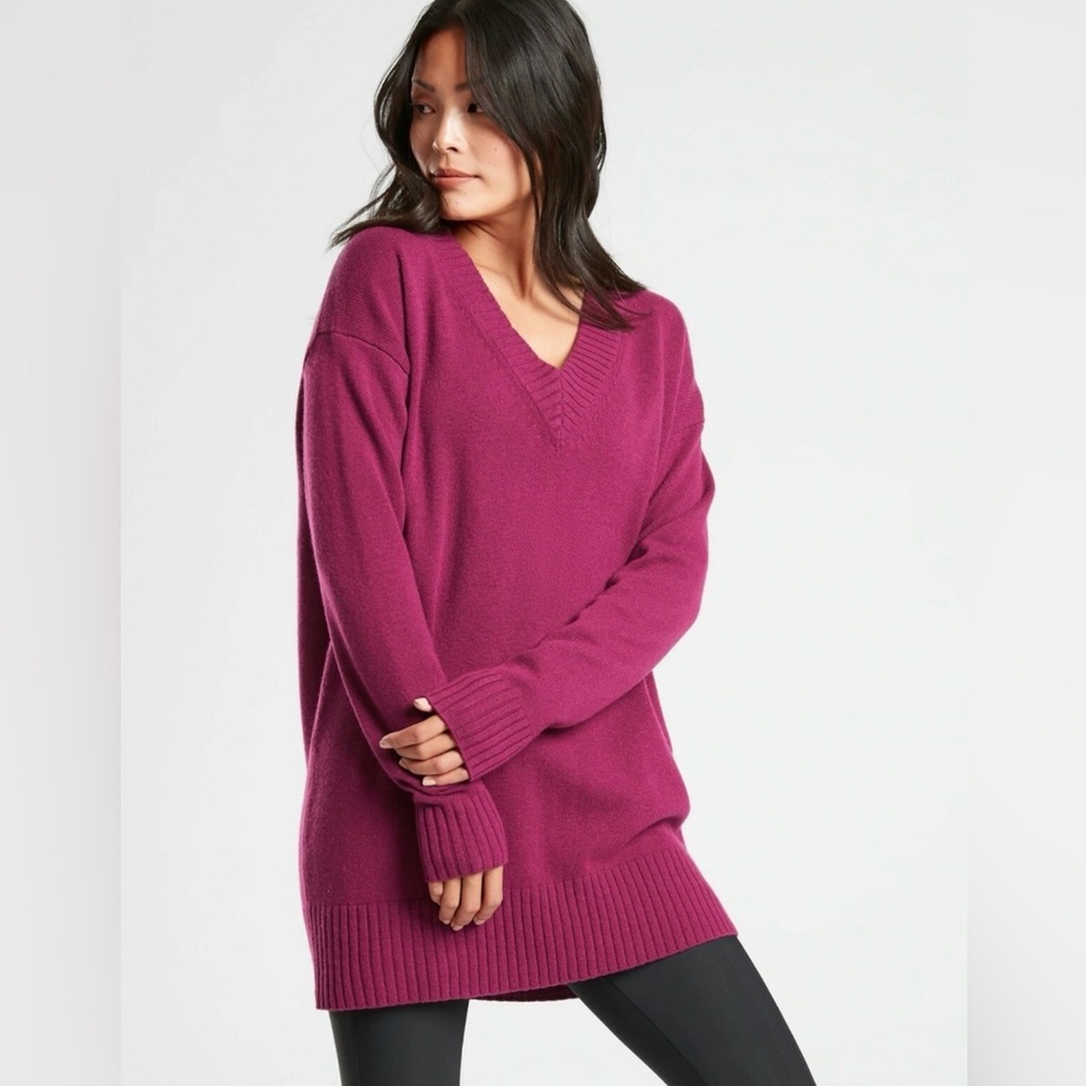 Athleta V Neck Tunis Sweater